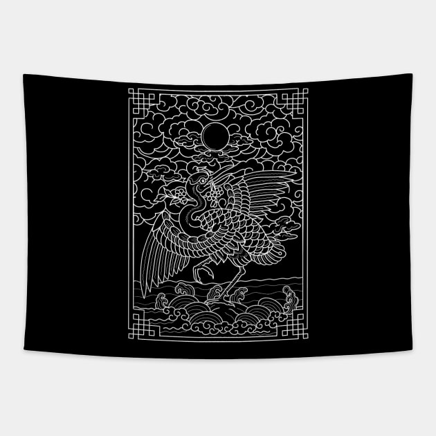 Chinese Egret Tapestry by Don Chuck Carvalho