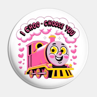 I Choo-Choose You: Adorable Pink Train Valentine's Day Pin