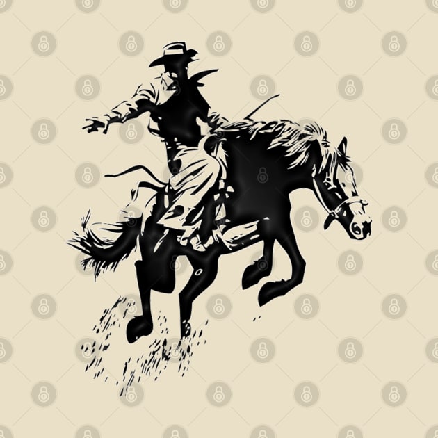 Western Era - Cowboy on Horseback 6 by The Black Panther