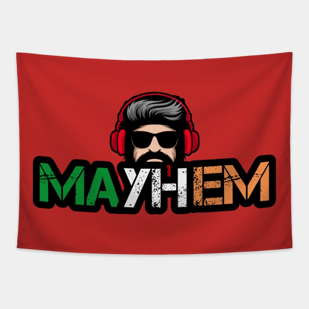 Mayhem podcast merch Tapestry by Mayhem's Shorts Podcast