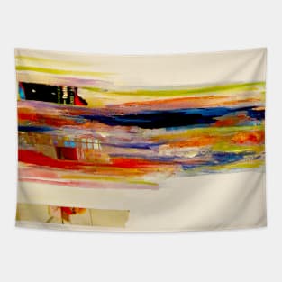 modern abstract painting rainbow Tapestry