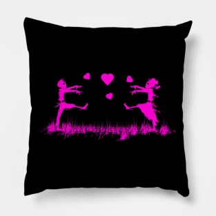 Zombie Love Pink Pillow