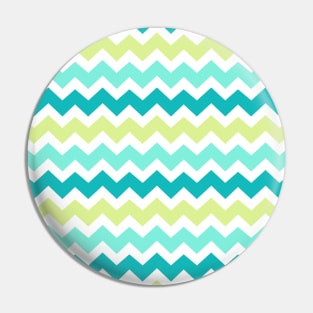 Lime Teal Chevron Pattern Pin