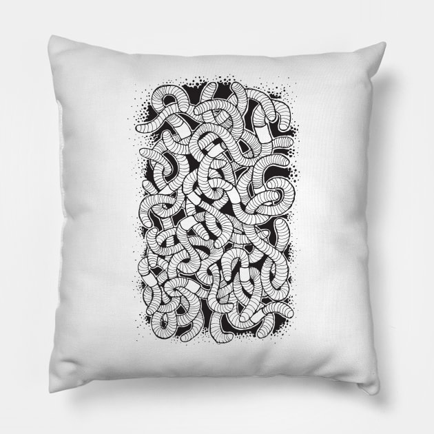 Wigglers Pillow by jayfridesigns