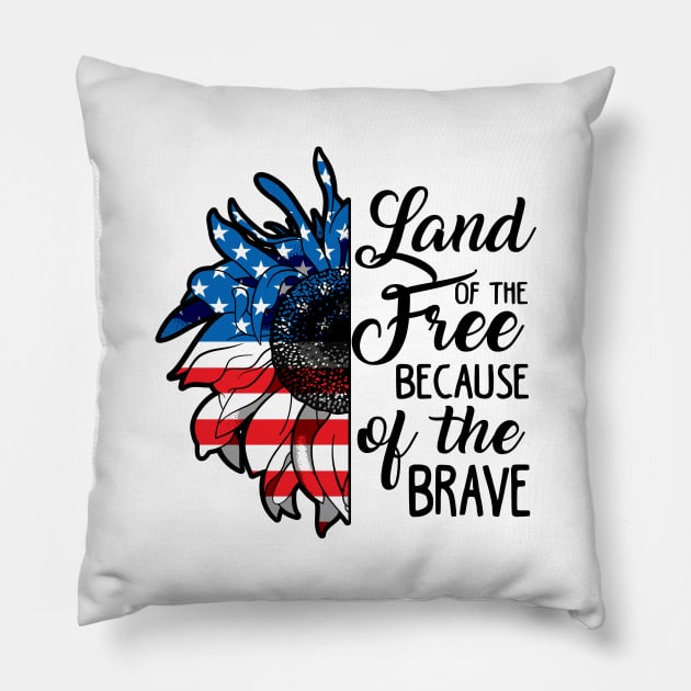 4th of July. Land of Free. Independence Day. Pillow by KsuAnn