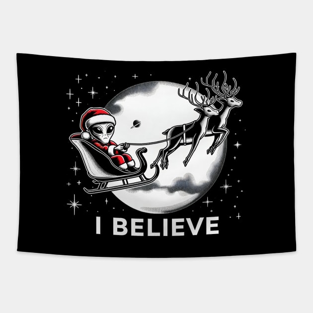 Cosmic Santa Believer Tapestry by The Tee Bizarre