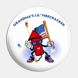 Grandma's Lil' Firecracker Kids 4th of July Pin
