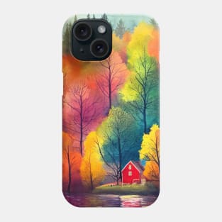 Colorful Autumn Landscape Watercolor 4 Phone Case