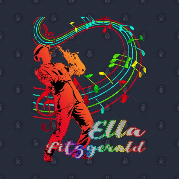 A Man With Saxophone-Ella Fitzgerald by Mysimplicity.art