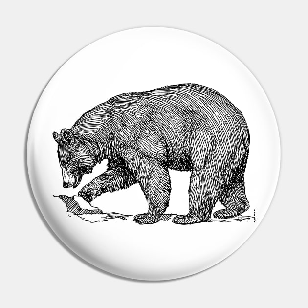 Black bear Pin by linesdesigns