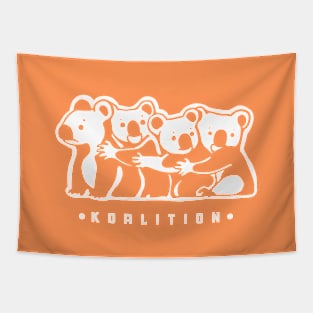 Funny coalition pun. Bunch of cute koalas in minimal style Tapestry