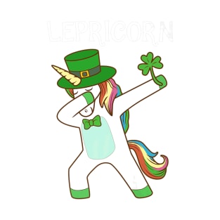 Dabbing Lepricorn Irish Unicorn St Patricks Day Tee T-Shirt