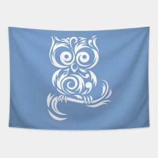 Little Owl Tribal # White Tapestry