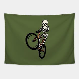 Bike Wheelie Skeleton Dude Tapestry