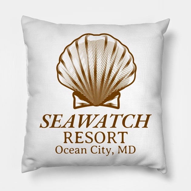 Seawatch Resort Ocean City Md Seashell Design Pillow by Joaddo