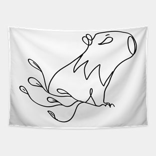 Leafy Capybara: A Nature Inspired Design Collection n°4 Tapestry