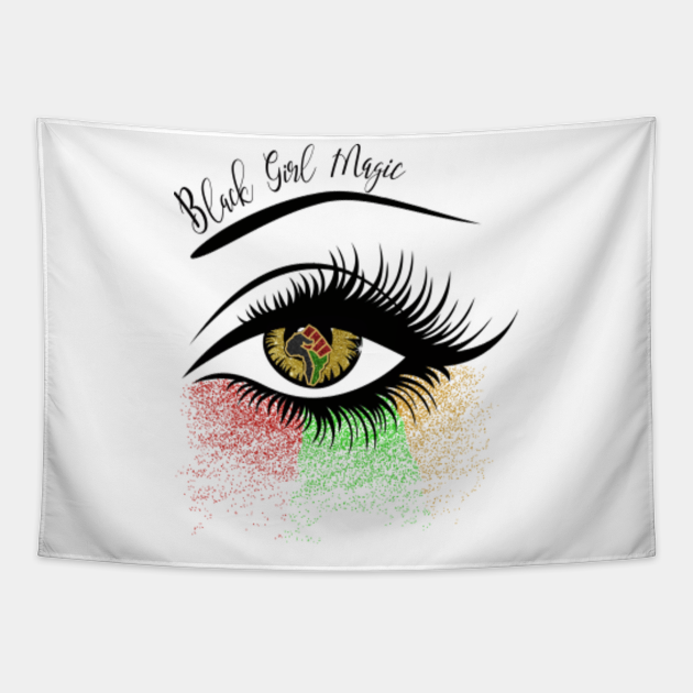 Black Girl Magic Eye Color Art Juneteenth - Girl - Tapestry | TeePublic UK