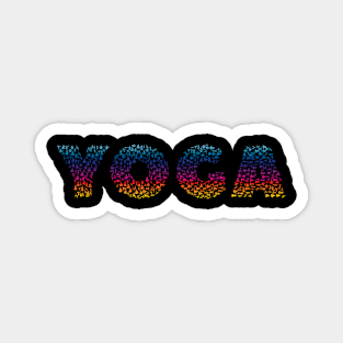 The word Yoga made of Yoga poses Magnet