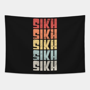 Retro 70s SIKH Text Tapestry