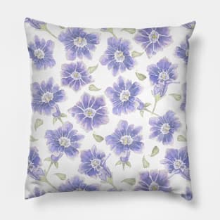 Pretty Violet Gentain Floral Pattern Pillow