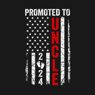 Patriotic Promoted To Uncle 2024 First Time New Uncle T-Shirt