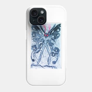 Creepy Mothman Mixed Media Drawing Phone Case