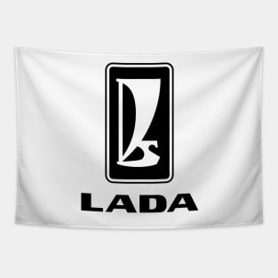 Lada logo 1980s (black) Tapestry