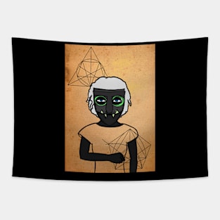 Mysterious Moby Digital Collectible - Character with FemaleMask, BasicEye Color, and BlueSkin on TeePublic Tapestry