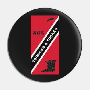 Trinidad and Tobago Flag Design with Phone Area Code and Map Pin