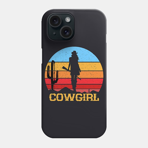 Cowgirl Retro Vintage Phone Case by DARSHIRTS