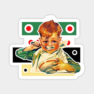 Boy eating Magnet