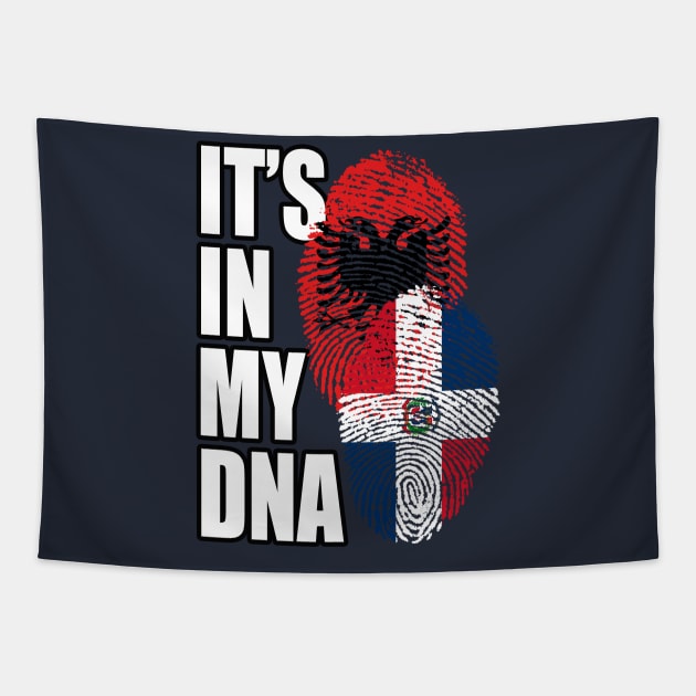 Albanian And Dominican Mix DNA Flag Heritage Gift Tapestry by Just Rep It!!