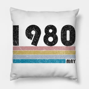 38th Birthday Gift Retro Born May of 1980 Pillow