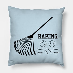 Raking in the hits- a baseball saying design Pillow