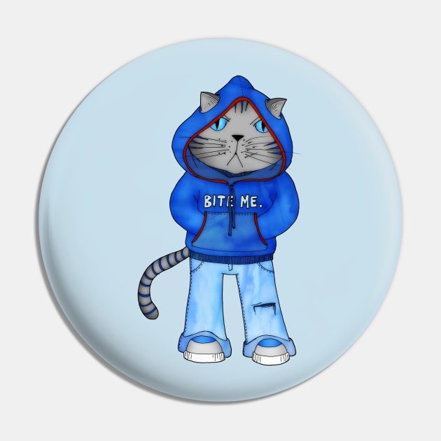 Bad Day Kitty Pin by micklyn