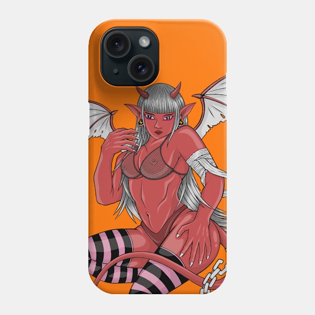 DEVIL Girl Phone Case by DMD Art Studio