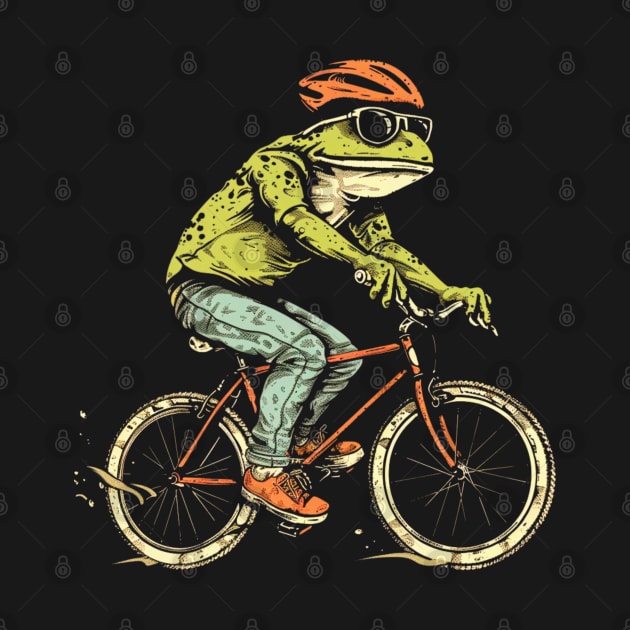 Funny Frog On A Bike by OscarVanHendrix