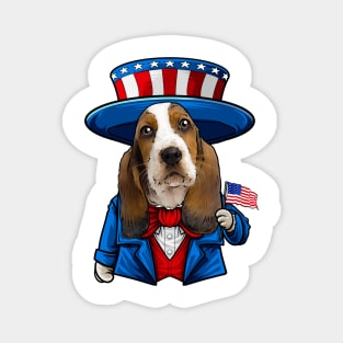 Fourth of July Basset Hound Magnet