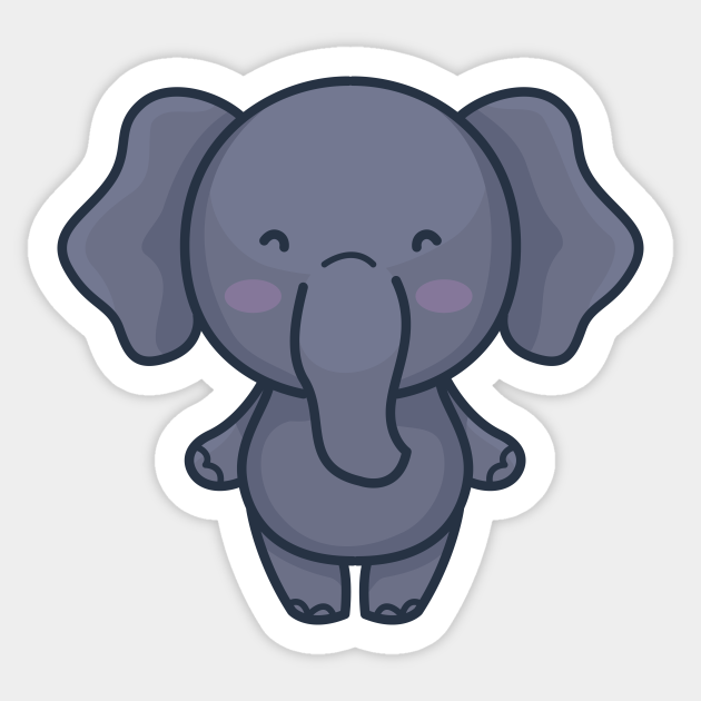Cute Baby Elephant Cartoon - Baby Elephant - Sticker | TeePublic Cute Baby Elephant Cartoon - Baby Elephant - Sticker | TeePublic