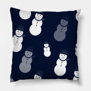 Snowman pattern in blue Pillow