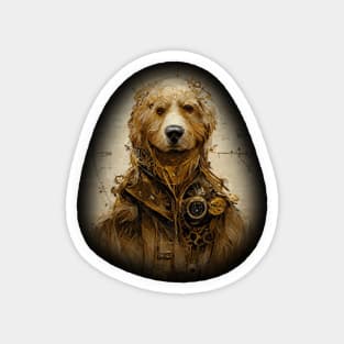 Golden Retriever Surreal Steampunk Artwork, Dog Lover Magnet