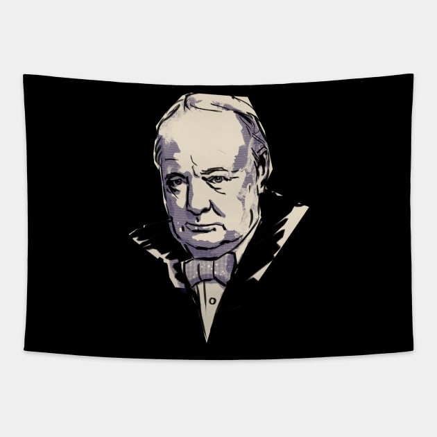 Sir Winston Churchill Tapestry by Ed Labetski Art