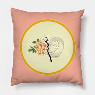 tree circles with flower Pillow