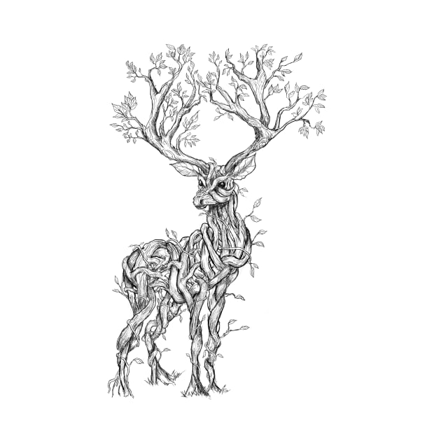 Vine Branch Stag (Sketch) by Mainahste