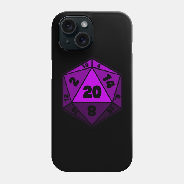 Purple D20 Dice Phone Case by TheQueerPotato