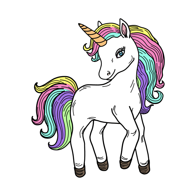 Unicorn Cartoon Drawing by Nalidsa