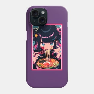 Cute Anime Girl |  Ramen Noodles | Hentaii Chibi Kawaii Design Phone Case