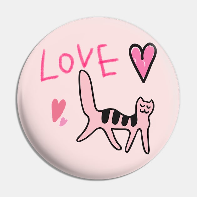 I LOVE PINK, PINK CAT Pin by zzzozzo