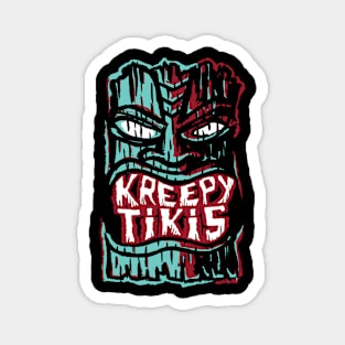 Kreepy Tikis Logo Red and Turquoise Magnet