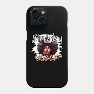 Birthday queen with afro design Phone Case